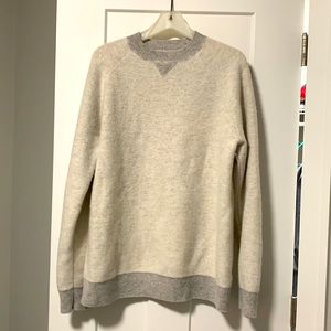 Cashmere ivory and grey sweater